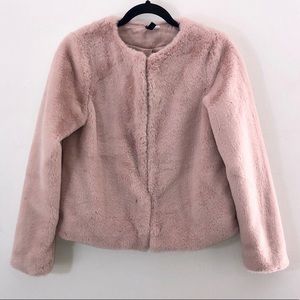 DIVIDED Faux Fur Pink Coat Size XS